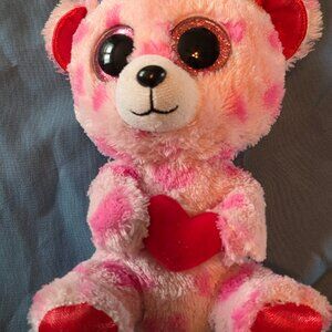 Ty Beanie Boo Sweetikins Teddy Bear Plush Valentines Pink Red Heart 2014 Toy 6"